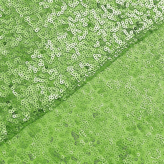 Sugargirl Apple Green Sequin Backdrop Curtain 4 Panels 2FTx8FT Glitter Apple Green Background Drapes Sparkle Photography Backdrop for Party Wedding Birthday Wall Decoration