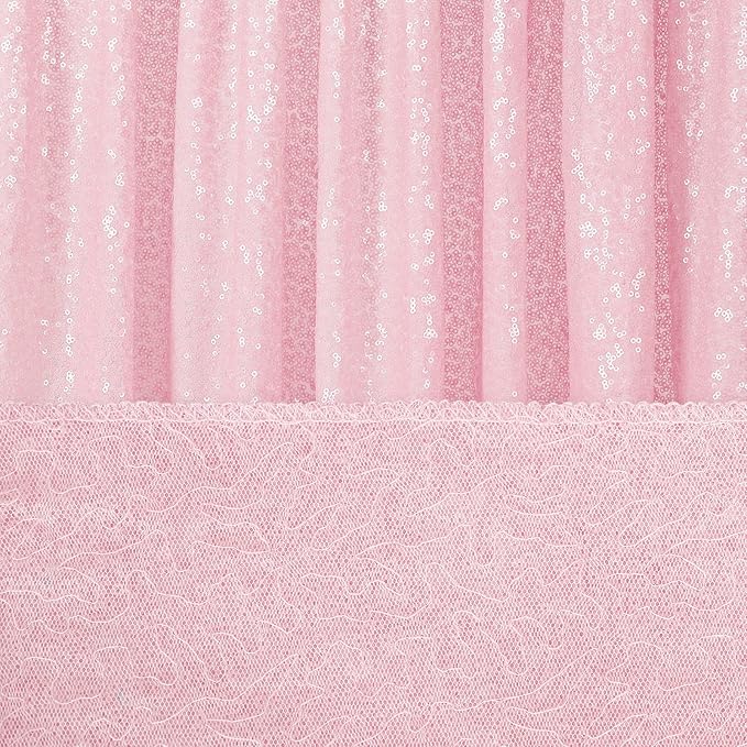 Pink Sequin Backdrop 2 Panels 2FTx8FT Birthday Party Backdrop Curtains Glitter Baby Shower Backdrop Pink Backdrop