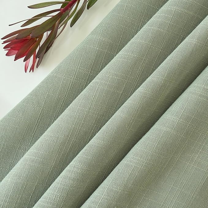 maxmill Lux Faux Linen Tablecloth with Slubby Textured Weaves Wrinkle Free Anti-Shrink Soft Table Cloth for Kitchen Dining Tabletop for Outdoor and Indoor Use Rectangle 60 x 84 Inch Sage Green
