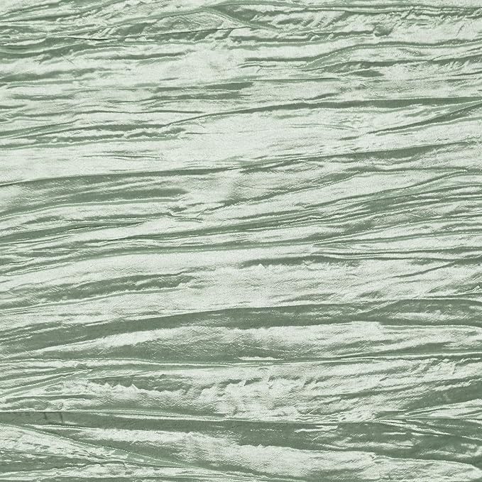YOUR CHAIR COVERS - 90 x 156 inch Rectangular Crinkle Taffeta Tablecloth - Sage, Rectangle Table Linens for 8 ft Rectangular Tables, Wedding Crushed Table Cloth