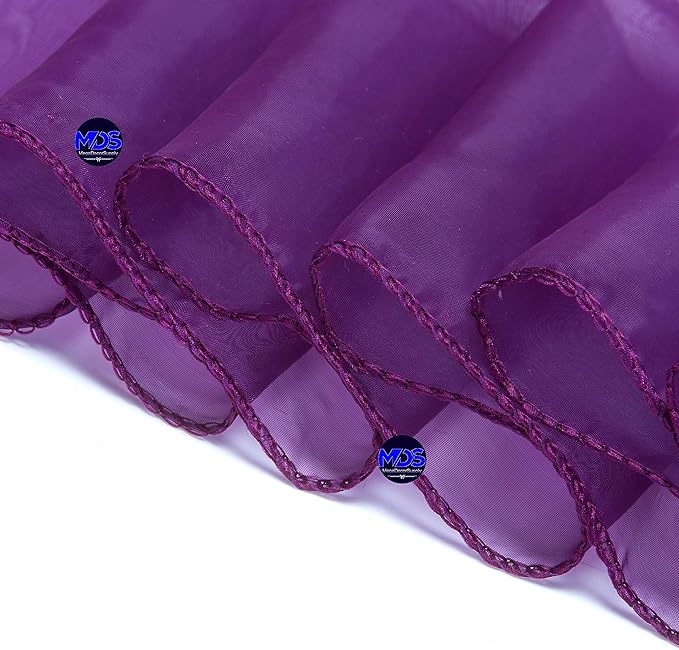 MDS Pack of 100 PCS Organza Chair Sashes Wider Dining Chair Bows Ribbon Tie Back for Wedding Party Birthday Bridal Shower Reception Event Banquet Home Chair Cover Decoration - Dark Purple