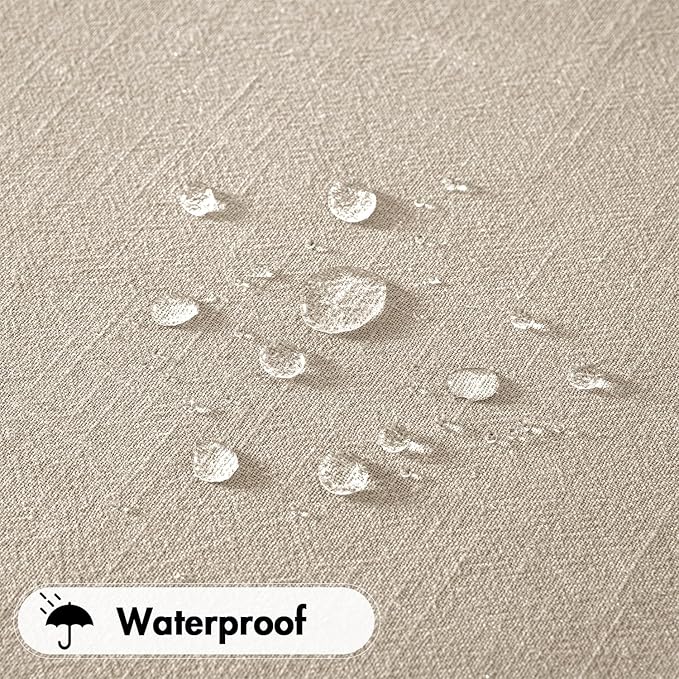 MIULEE Natural Linen Cotton Blend Tablecloth Rectangle, Luxury Waterproof Stain Resistant Durable Farmhouse Oblong Table Cloth for Dining Party Christmas Weddings Birthday, 52 x 84 inch, Ivory Cream
