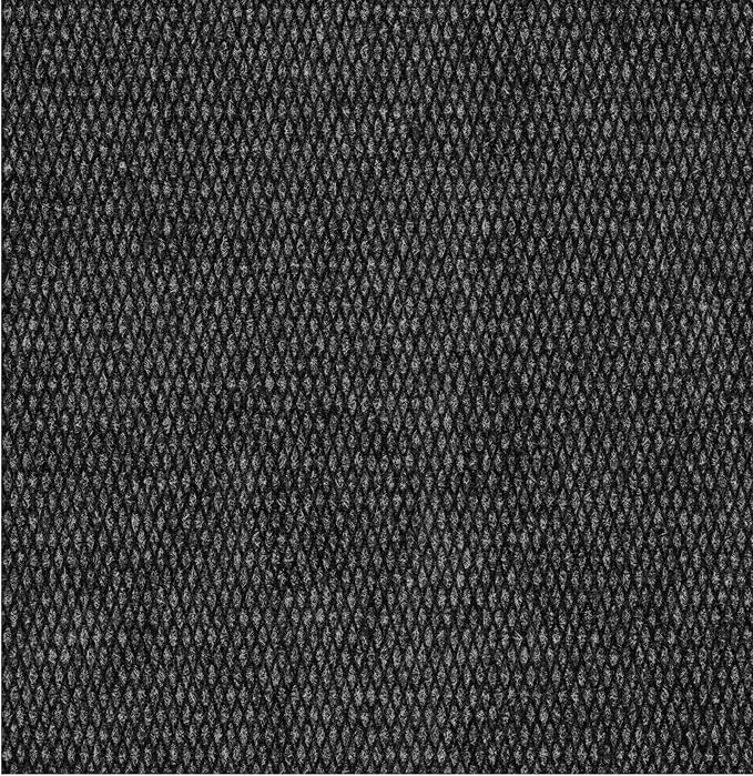 Ottomanson Commercial Scrape Rib Entry Mat – Heavy Duty Ribbed Floor Mat for High Traffic – Non Slip Rubber Back, Waterproof – Indoor Outdoor Use for Offices, Schools, Lobbies, 2'7" x 39', Black