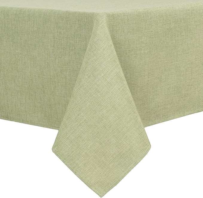 Hiasan Faux Linen Square Tablecloth - Wrinkle and Stain Resistant Washable Table Cloth for Kitchen Dining Room Holiday Table Cover for Dinner, Green, 30 x 30 Inch