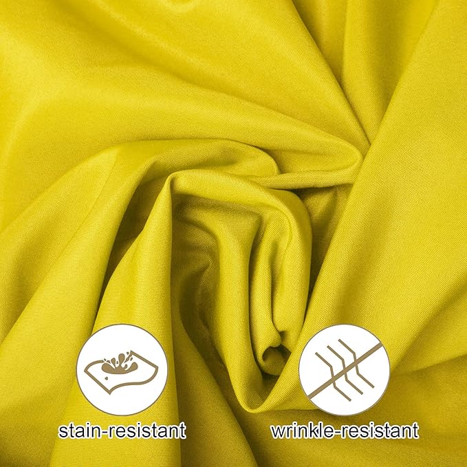 Ascoza 2pack 60x102 Inch Yellow Rectangular Tablecloth 6 Feet Table Cloth in Polyester Fabric for Wedding/Banquet/Restaurant/Parties