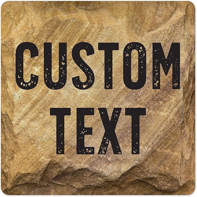 Custom Sign, Custom Street Sign, 11 Font Colors, 13 Font Styles, 4 Hole Options, 22 Sizes, 12x12 Inches, Rust Free DiBound, Fade Resistant, Made in USA by My Sign Center (Stone)