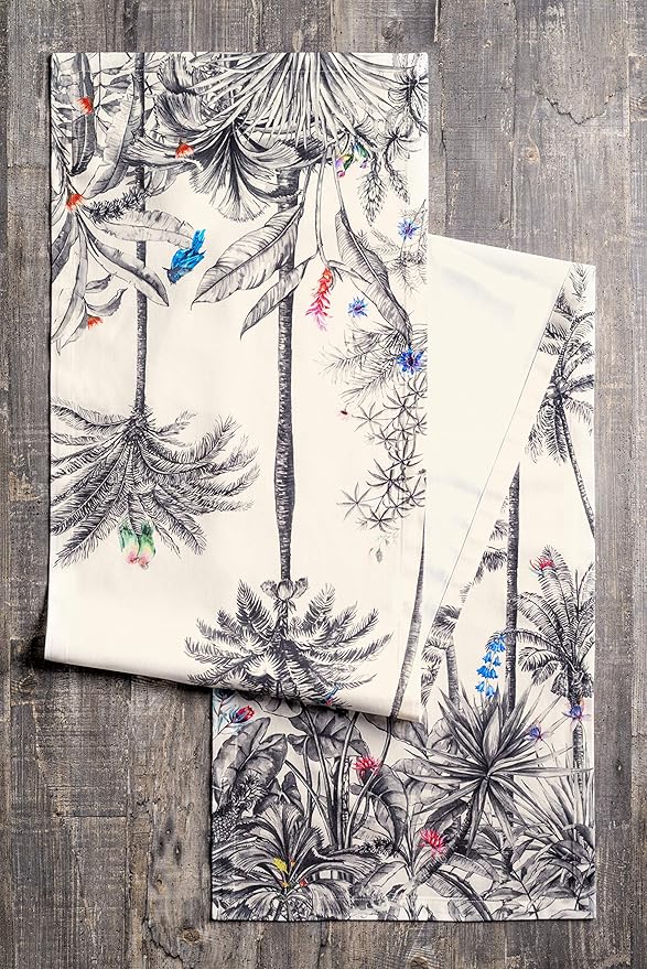 Maison d' Hermine Table Runner 100% Cotton Single Layer Table Runners 90 inches Long for Thanksgiving Christmas Decorations Home Kitchen Dining Party Wedding (Amazonia, 14.5" x 90")