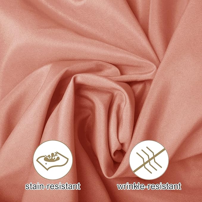 Ascoza 2pack 90 Inch Dusty Pink Round Tablecloth in Washable Polyester Fabric for Wedding/Banquet/Restaurant/Parties