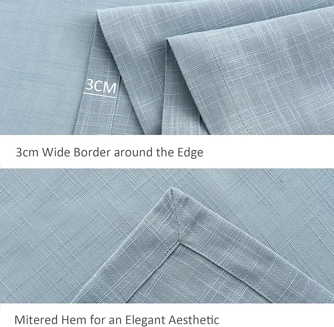 maxmill Lux Faux Linen Tablecloth with Slubby Yarn Textured Weaves Wrinkle Resistant Anti-Shrink Soft Table Cloth for Kitchen Dining Restaurant Tabletop Rectangle 60 x 120 Inch Slate Blue