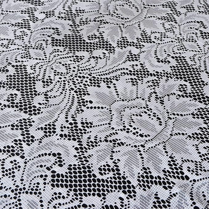 Efavormart 72" x 72" Jolly Good Lace Table Square Tablecloth Overlay-White Square Tablecloth Cover for Wedding Party Event Banquet