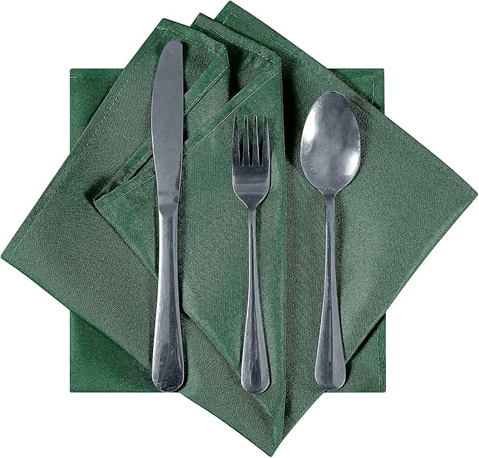 Cloth Napkins 20x20 inch Washable Polyester Dinner Napkins Soft Table Napkins for Wedding Party Dining Banquet(Hunter,50PCS)
