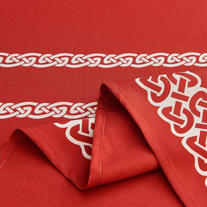 Celtic Knot Table Cloth Rectangle Table 57x118 Inches Waterproof Hot Red Rectangle Tablecloth for Kitchen Dining Party