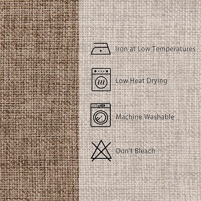 Hiasan 2 Pack Faux Linen Square Tablecloth - Wrinkle and Stain Resistant Washable Table Cloth for Kitchen Dining Room Holiday Table Cover for Party Dinner, Khaki, 54 x 54 Inch
