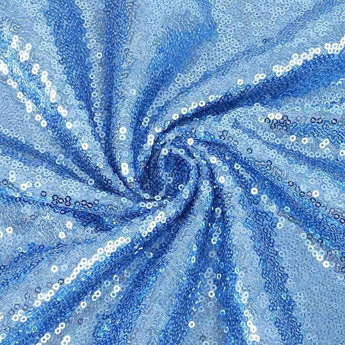 Eternal Beauty Baby Blue Sequin Backdrop, 6x6 Ft Glitter Background Curtains for Shimmer Photography Party Wedding Birthday Back Drop Decor
