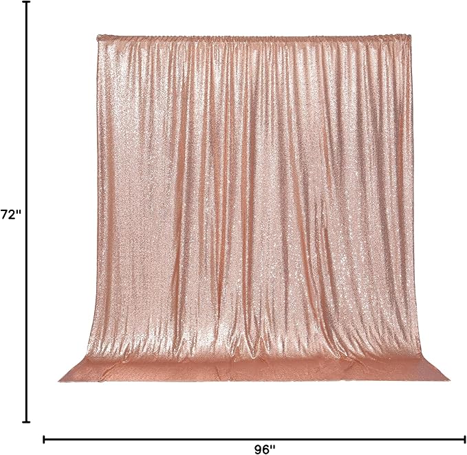 PartyDelight Sequin Backdrop Rose Gold 6Ft x 8Ft Photograph Wedding Curtain Special Events