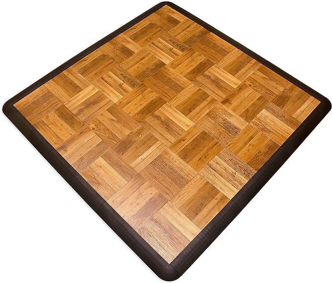 Big Floors 3X3OAKFLOOR Interlocking Lightweight Plastic Modular Dance Floor Kit (3' x 3'), Oak, 21 Piece