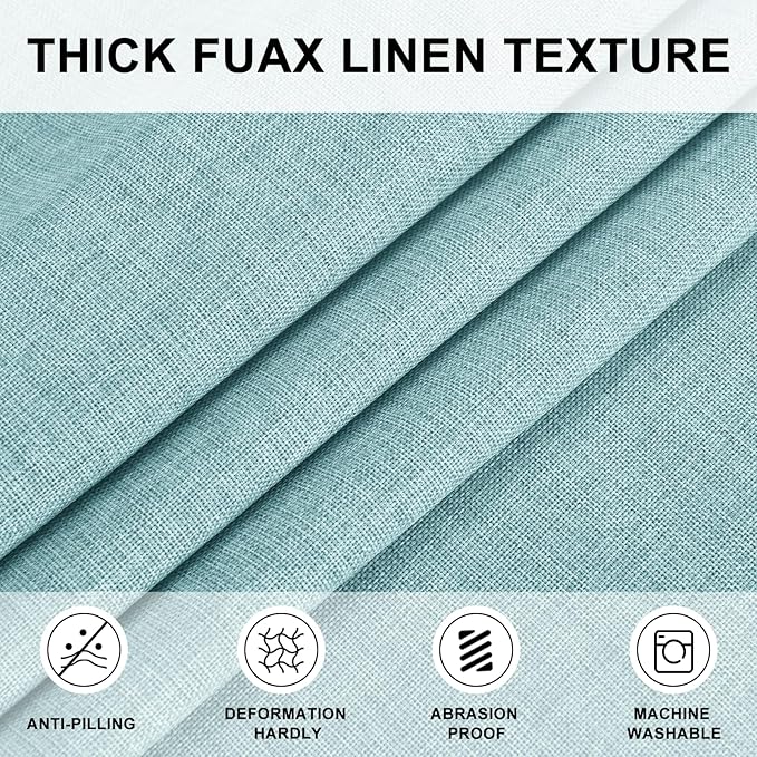 Hiasan Round Tablecloth 30 Inch Linen - Wrinkle and Stain Resistant Washable Polyester Fabric Table Cloth for Dining Room Kitchen Party, Aqua