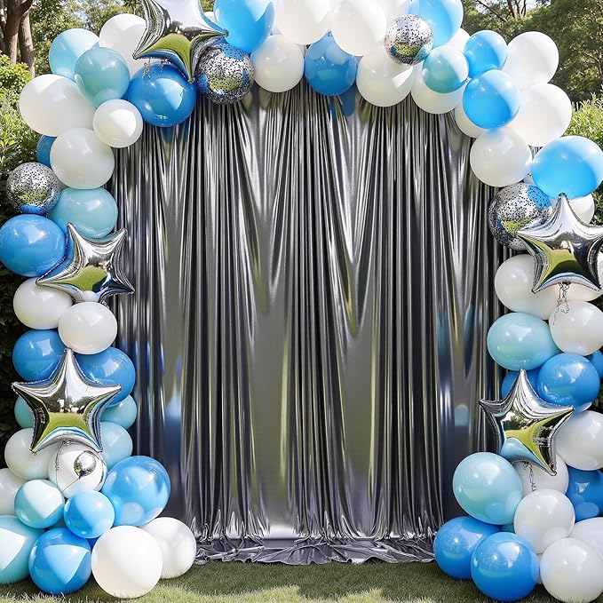 40x10 ft Wrinkle Free Black Silver Sequin Backdrop Curtain for Parties,Thick Not Fall Glitter Wedding Backdrop Drapes,8 Panels 5x10ft Shimmer Photo Back Drop Cloth for Birthday Photography Background