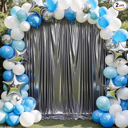 10x10 ft Wrinkle Free Black Silver Sequin Backdrop Curtain for Parties,Thick Not Fall Glitter Wedding Backdrop Drapes,2 Panels 5x10ft Shimmer Photo Back Drop Cloth for Birthday Photography Background