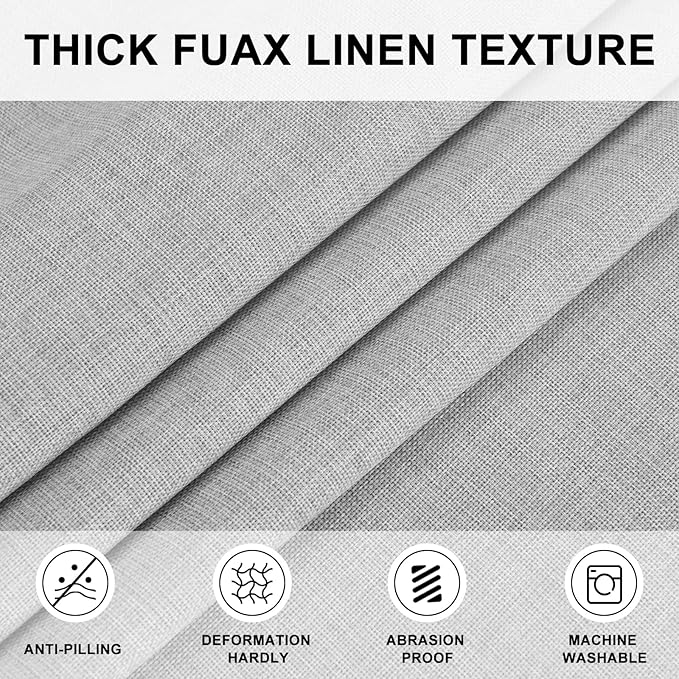 Hiasan Linen Tablecloth 40 Inch Round - Wrinkle and Stain Resistant Washable Polyester Fabric Table Cloth for Dining Room Kitchen Party, Light Grey
