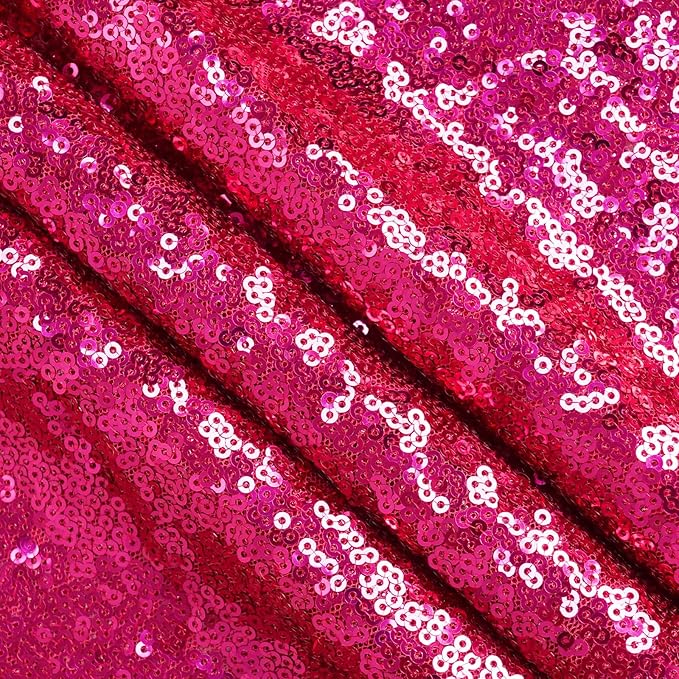 Eternal Beauty Hot Pink Sequin Backdrop, 20x10 Ft Glitter Background Curtains for Shimmer Photography Party Wedding Birthday Back Drop Decor