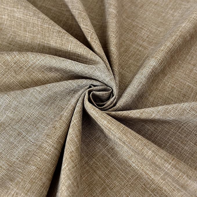 Fitable Faux Linen Round Tablecloths 60 Inch in Diameter - 2 Pack Faux Burlap Table Clothes for Kitchen, Dining Room, Party, Farmhouse, Outdoor (Great for 20"-48" Round Tables, Khaki)
