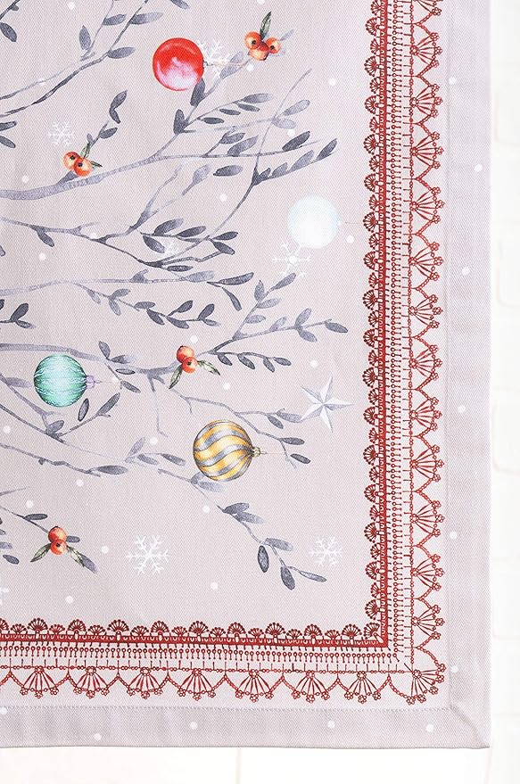 Maison d' Hermine Table Runner 100% Cotton Single Layer Table Runners 48 inches Long for Thanksgiving Christmas Decorations Home Kitchen Dining Party Wedding (Fairy Christmas, 14.5" x 48")