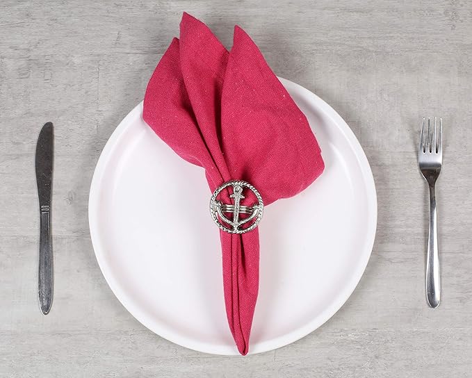 Elegant Napkin Rings Set of 12 - Crafted Lightweight with Antique Finish, Ideal Décor for Weddings, Family Gatherings, Formal Dinners, Banquets & Everyday Dining (Silver) - ALPHA Living HOME