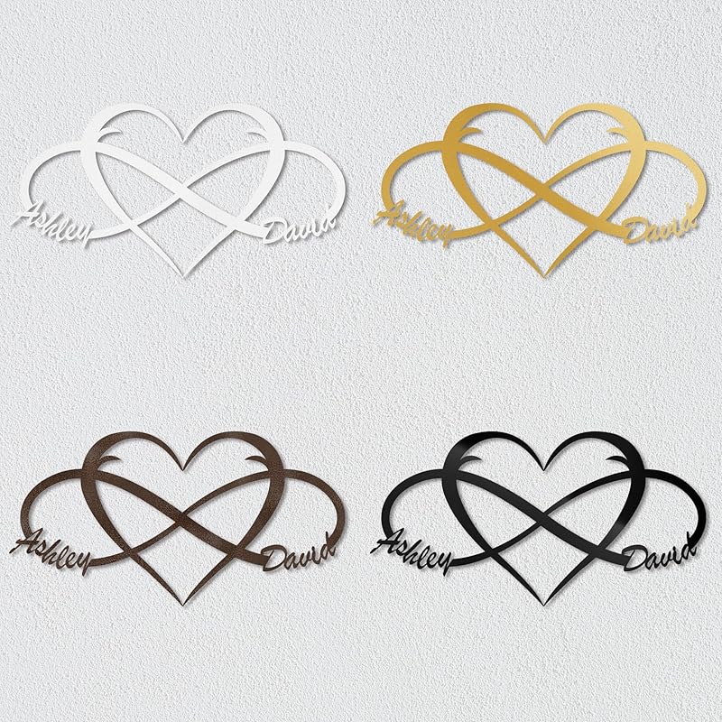Custom Infinity Sign for Couples Metal Wall Art Personalized Valentines Day Decorations Wedding Gifts Custom Metal Signs First Names S Bridal Shower Gifts Bedroom Decor for Couples