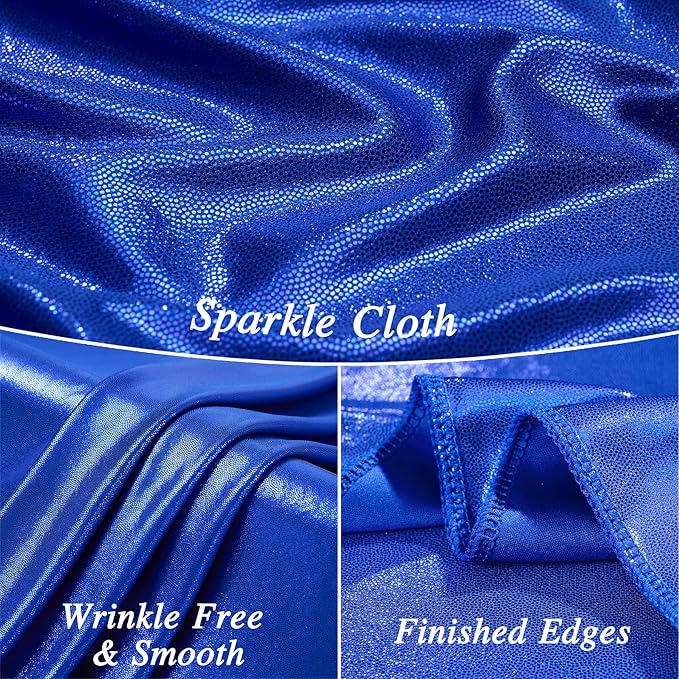 10x10 ft Royal Blue Sequin Backdrop Curtain Panels for Parties, Wrinkle Free Glitter Photo Backdrop Drapes 2 Panels 5x10FT Shimmer Back Drop Cloth for Wedding Birthday Christmas Photography Background