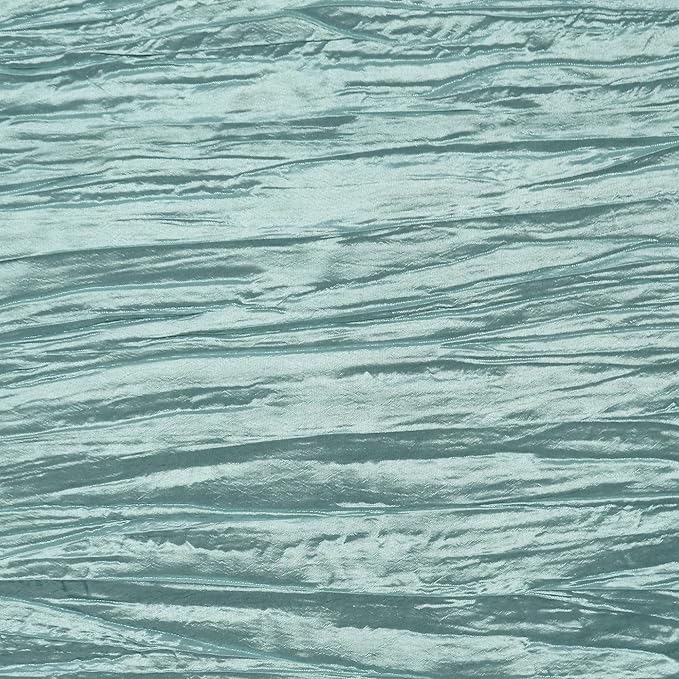 YOUR CHAIR COVERS - 90 x 156 inch Rectangular Crinkle Taffeta Tablecloth - Dusty Blue, Rectangle Table Linens for 8 ft Rectangular Tables, Wedding Crushed Table Cloth