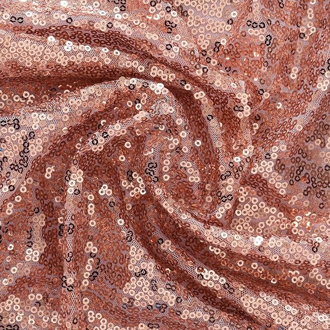 Rose Gold Sequin Backdrop Curtains Glitter Drapes 2FTx8FT 4 Panels for Wedding Birthday Party Decorations Bridal Baby Shower Party Supplies Sparkly Photography Background