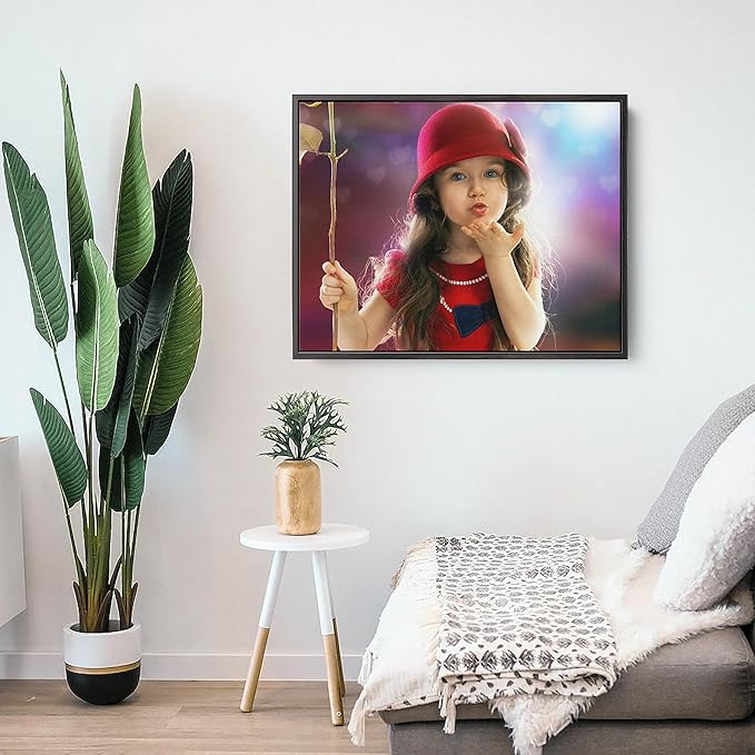 Personalized Custom Canvas Prints: Photo On Canvas (Black, 12x16) Transform Your Photos into Stunning Framed Wall Art Digitally Printed Photo To Canvas Ideal for Home Decor, Gifts Keepsakes.