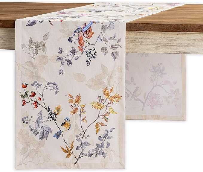 Maison d' Hermine Table Runner 100% Cotton Single Layer Table Runners 36 inches Long for Thanksgiving Christmas Decorations Home Kitchen Dining Party Wedding (Equinoxe - Beige, 14.5" x 36")