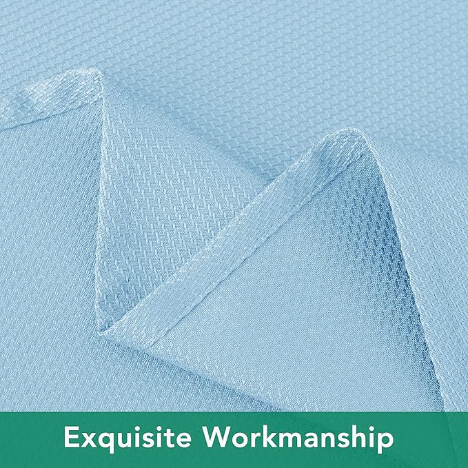 Biscaynebay Fabric Square Tablecloths 70x70 Inches, Light Blue Water Resistant Spill Proof Card Table Cloth Folding Table Cover for Dining, Kitchen, Wedding and Parties, Machine Washable