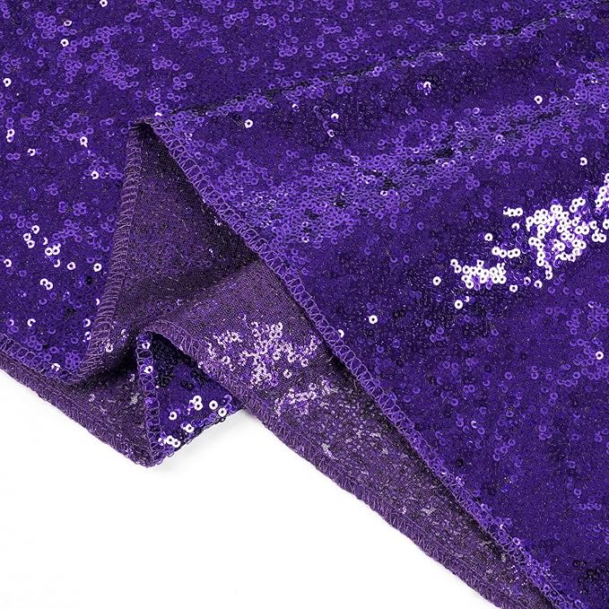 Poise3EHome Purple Sequin Backdrop Curtains, 2 PCS 5FT x 10FT Glitter Panels for Halloween Party Birthday Wedding Christmas Thanksgiving Holiday Festival Decor
