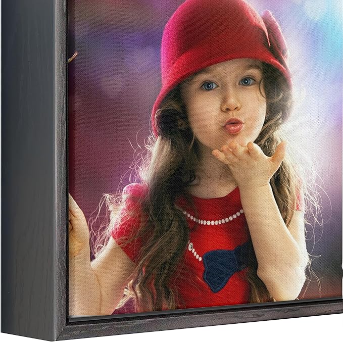 Personalized Custom Canvas Prints: Photo On Canvas (Black, 12x16) Transform Your Photos into Stunning Framed Wall Art Digitally Printed Photo To Canvas Ideal for Home Decor, Gifts Keepsakes.