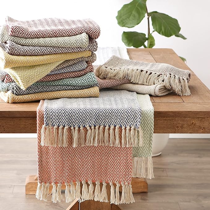 DII Woven Basic Tabletop Collection, Chevron Table Runner, 15x108, Honey Gold