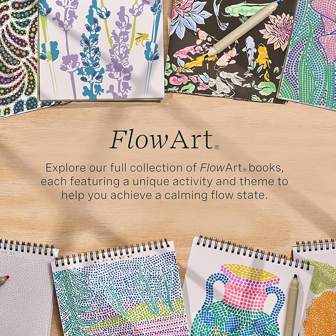 Lifelines FlowArt Activity Pad, 2-Pack Fall Set + Bonus Pad - Guided Art Meditations with Markers - Illuminate & Create and Pogo-Dot - Coloring Books for Teens, Adults & Seniors