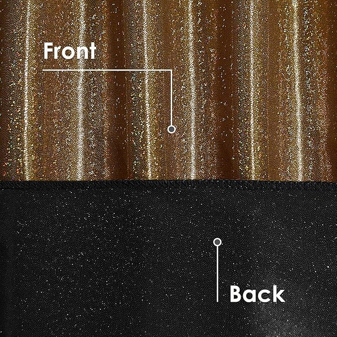 Fitable Black&Gold Sequin Tablecloth for Parties 60x102 Inch - Sparkle Glitter Table Cloth Laser Round Overlay for Wedding Baby Shower Ceremony Birthday Holiday Banquet