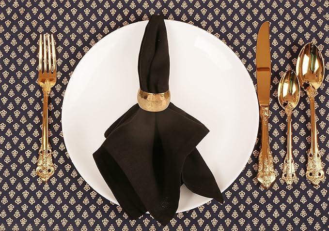 Gorgeous Perfect Hand Hammered Large Size Gold Color Party Dining Table Napkin Holders (Set of 6)
