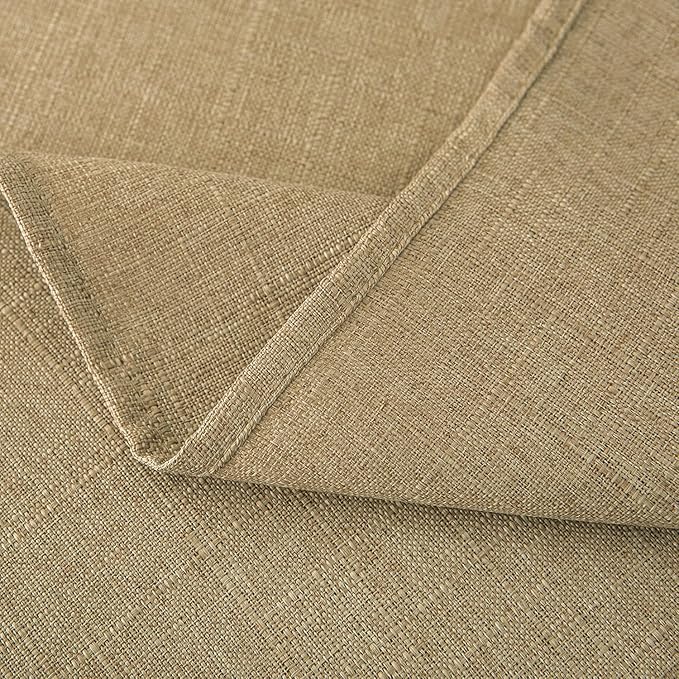 NLMUVW Round Linen Tablecloth 36 Inch, Small Tan Table Cloth Farmhouse Water Resistant Decorative Rustic Table Cover for Dining Kitchen Cafe Party