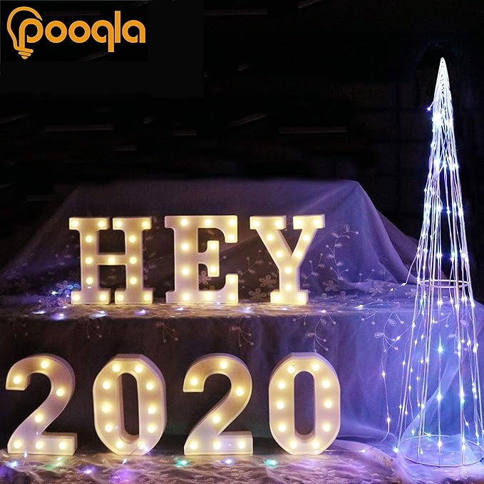 Pooqla LED Marquee Letter Lights Sign, Light Up Alphabet Letter for Home Party Wedding Decoration Q