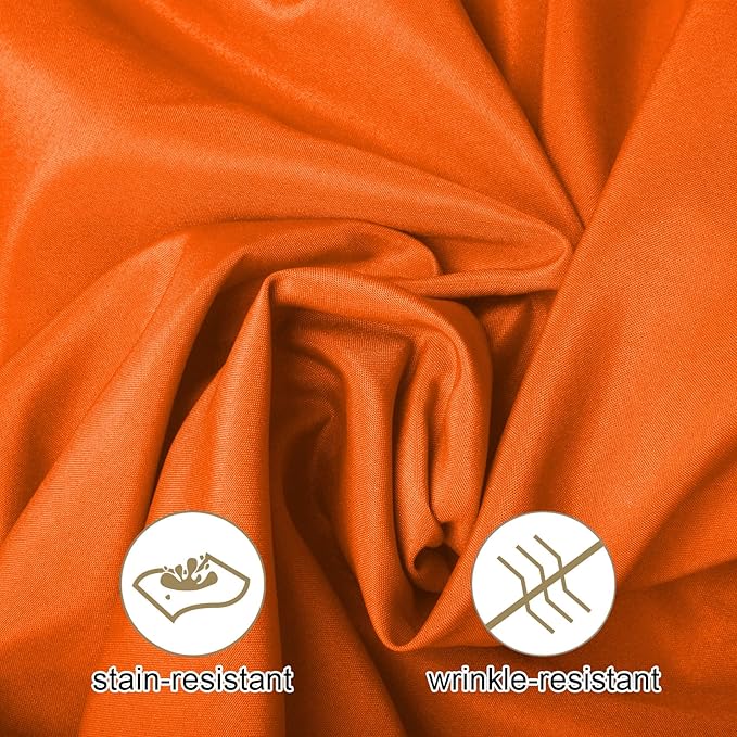 Ascoza 2pack 70 Inch Orange Round Tablecloth in Washable Polyester Fabric for Wedding/Banquet/Restaurant/Parties
