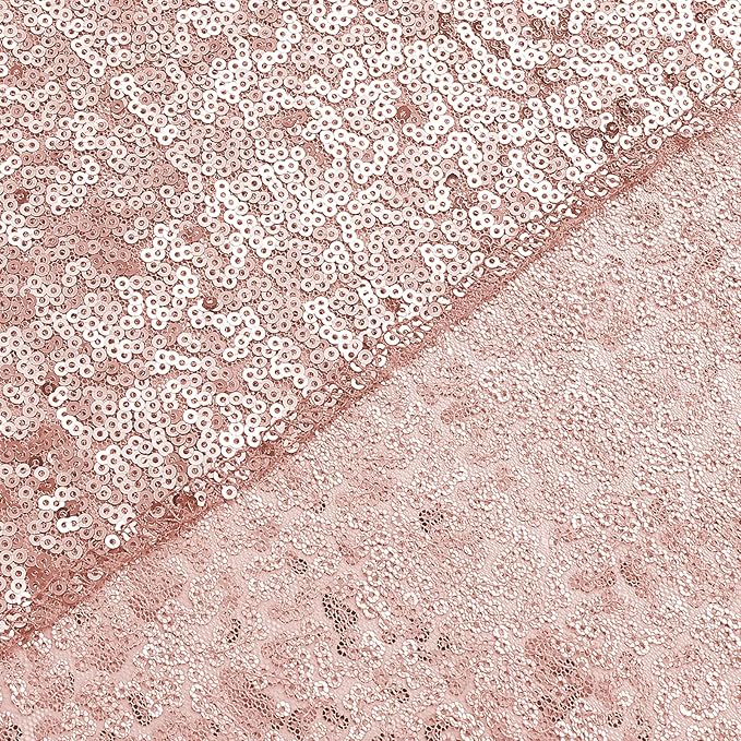 Sugargirl Rose Gold Sequin Backdrop Curtain 4 Panels 2FTx8FT Glitter Rose Gold Background Drapes Sparkle Photography Backdrop for Party Wedding Birthday Wall Decoration