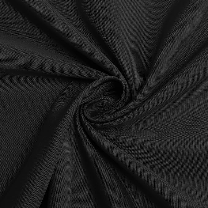 sancua Round Tablecloth - 120 Inch - Water Resistant Spill Proof Washable Polyester Table Cloth Decorative Fabric Table Cover for Dining Tables, Buffet Parties and Camping, Black