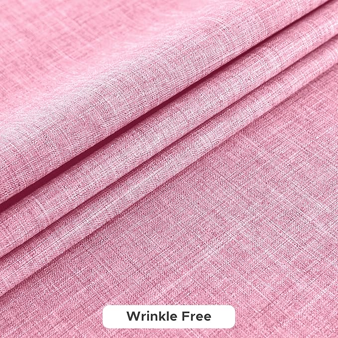 Fitable Square Table Cloth Linen Textured: Water & Stain Resistant Farmhouse Tablecloth, Washable Burlap Table Covers for Kitchen Dining Party(2 Pack, 54x54 Inch, Pink)