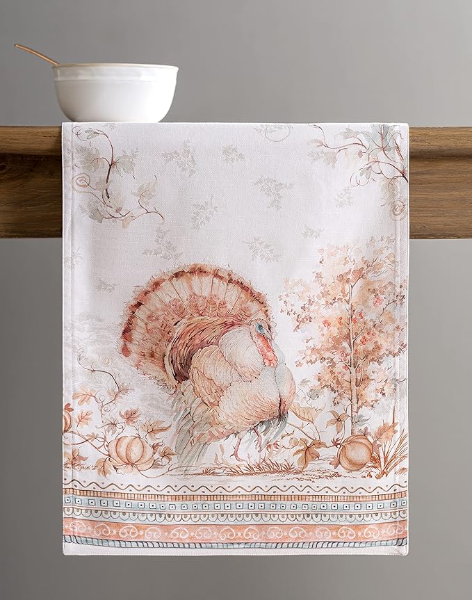 Maison d' Hermine Table Runner 100% Cotton Double Layer Table Runners 72 inches Long for Thanksgiving Christmas Decorations Home Kitchen Dining Party Wedding (Giving Thanks, 14.5" x 72")