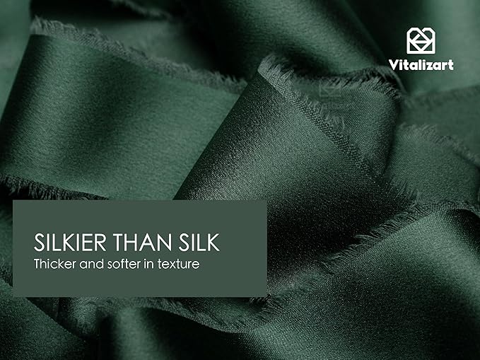 Vitalizart Silk Like Satin Ribbon 1 inch x 30 Yard Dark Green Handmade Frayed Ribbons for Gift Wrapping Baby Shower Wedding Bridal Bouquets Holiday Decor