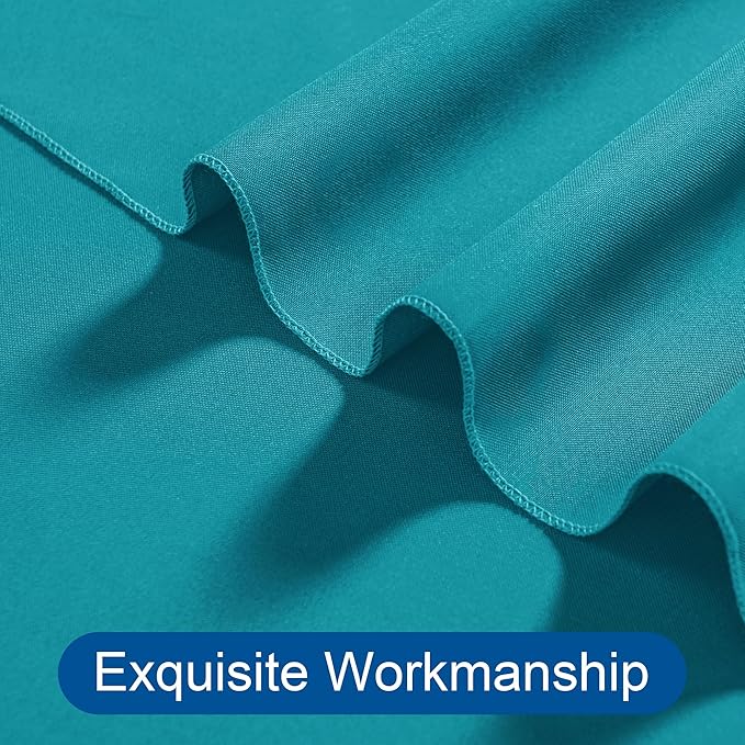 DWCN 10x7 FT Backdrop Curtains for Parties, Photography Backdrop Drapes with Rod Pockets for Wedding Decorations Stage Birthday Family Gatherings, 2 Panels 5ft x 7ft, Turquoise